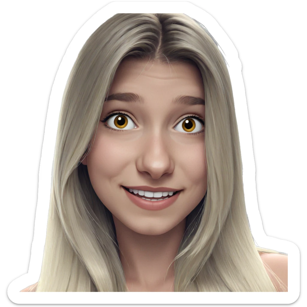 smiling girl with blonde hair sticker