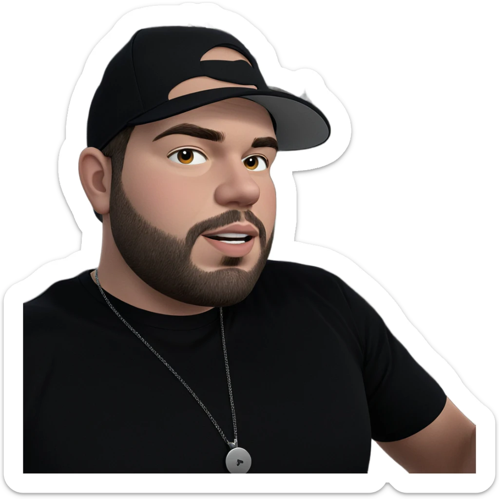 cool guy in black shirt sticker