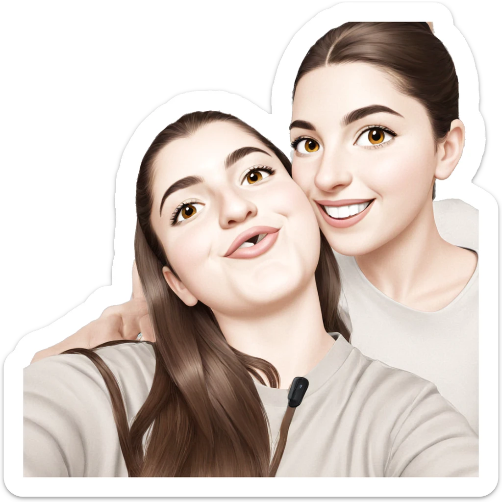 smiling girls in real life sticker