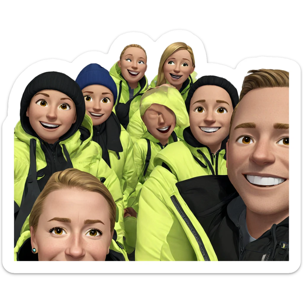 friends enjoying a sunny day sticker