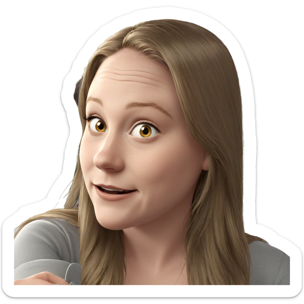 smiling girl by the window sticker