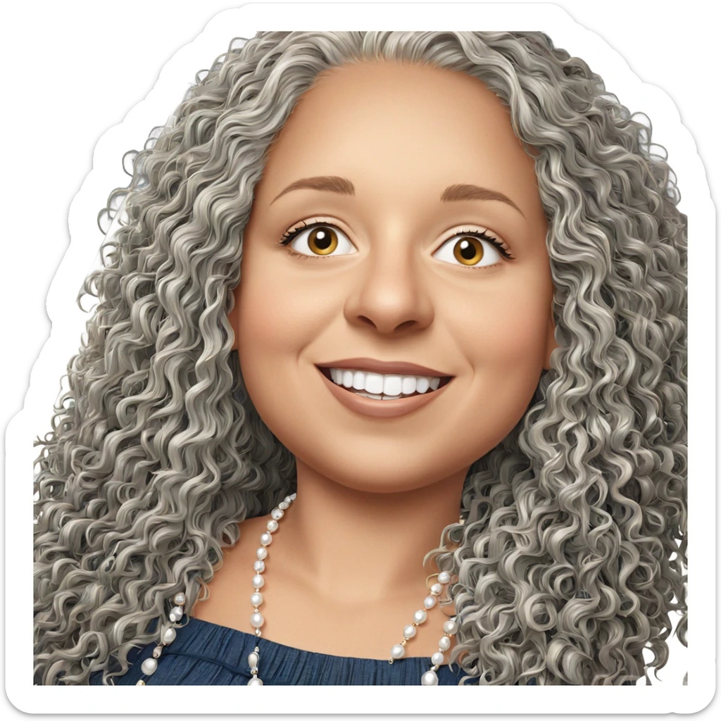 smiling girl with pearl necklace sticker