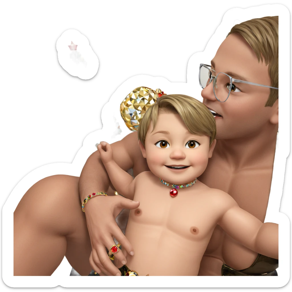 festive yaoi celebration with jewels sticker