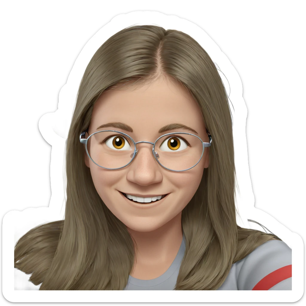 smiling girl in car interior sticker