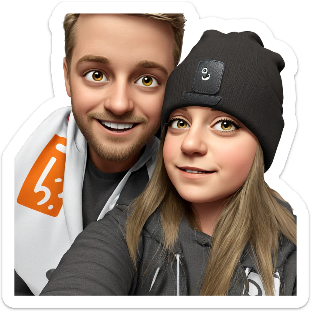 smiling selfie with friends sticker