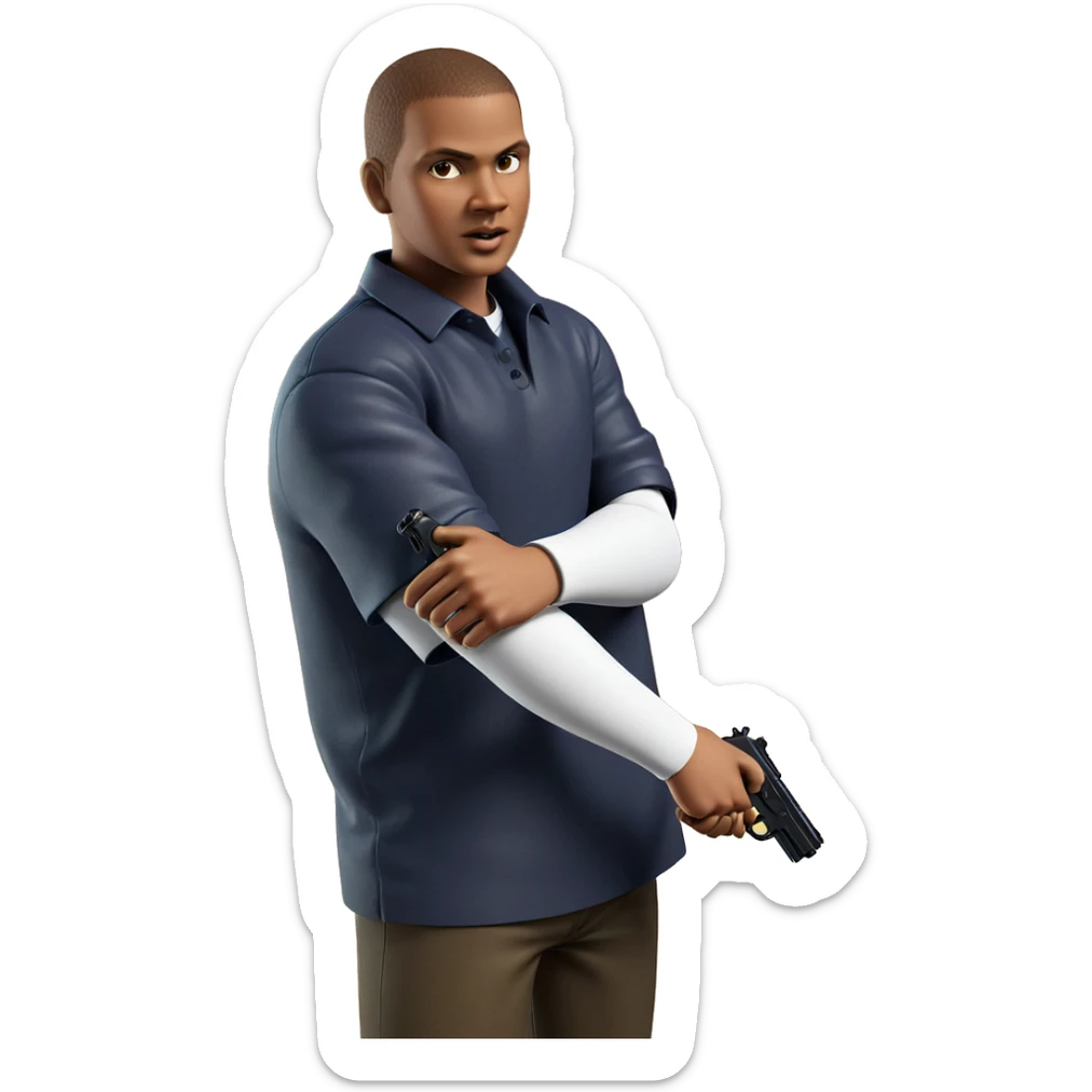 boy with gun parody sticker