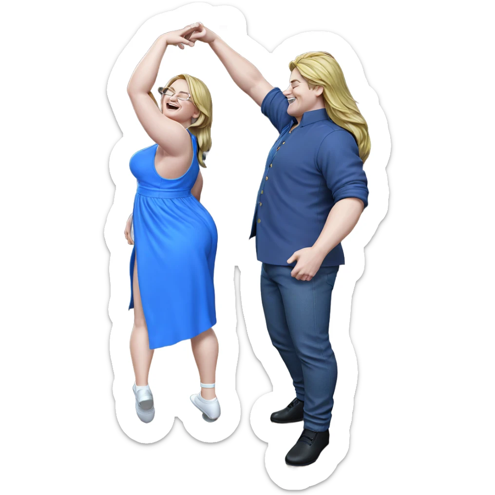 dancing couple with closed eyes sticker
