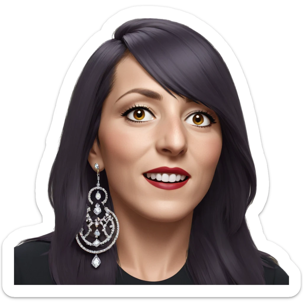 portrait of girl with jewelry sticker