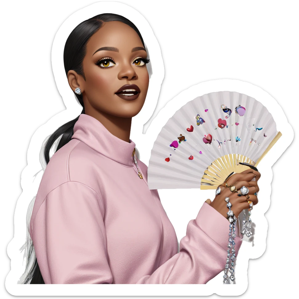 dark beauty with jewelry fan sticker