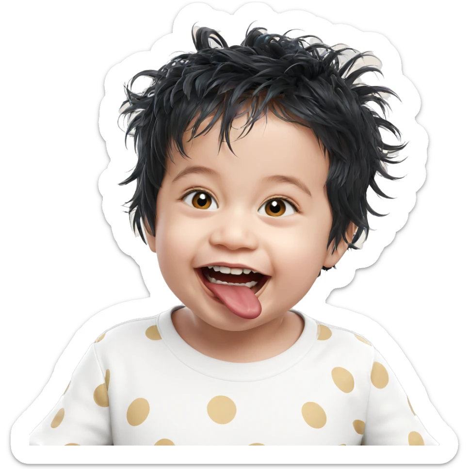 boy with open mouth sticker