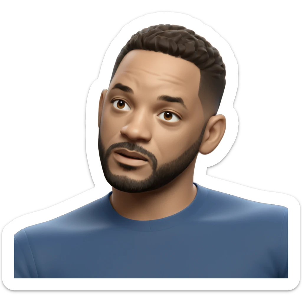 blurry bearded boy in blue sticker