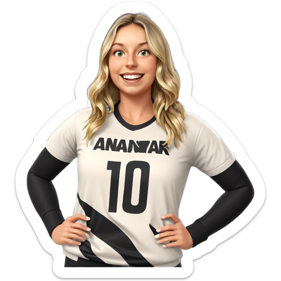 happy girl in sportswear sticker