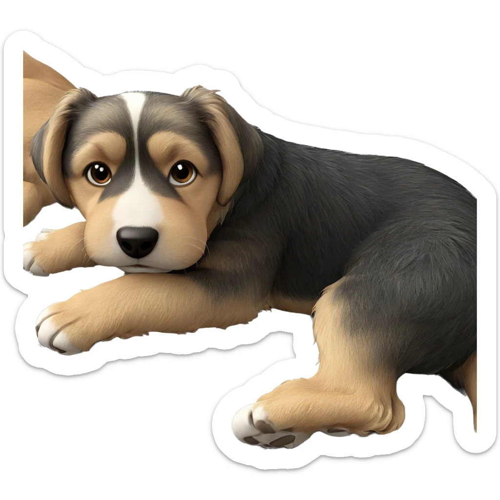 realistic dog in focus sticker