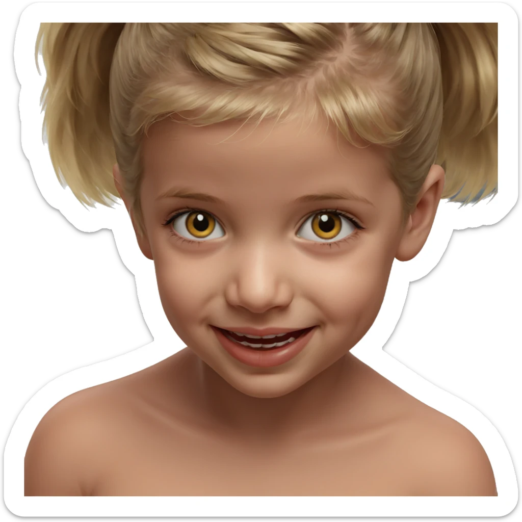 smiling blonde girl portrait sticker