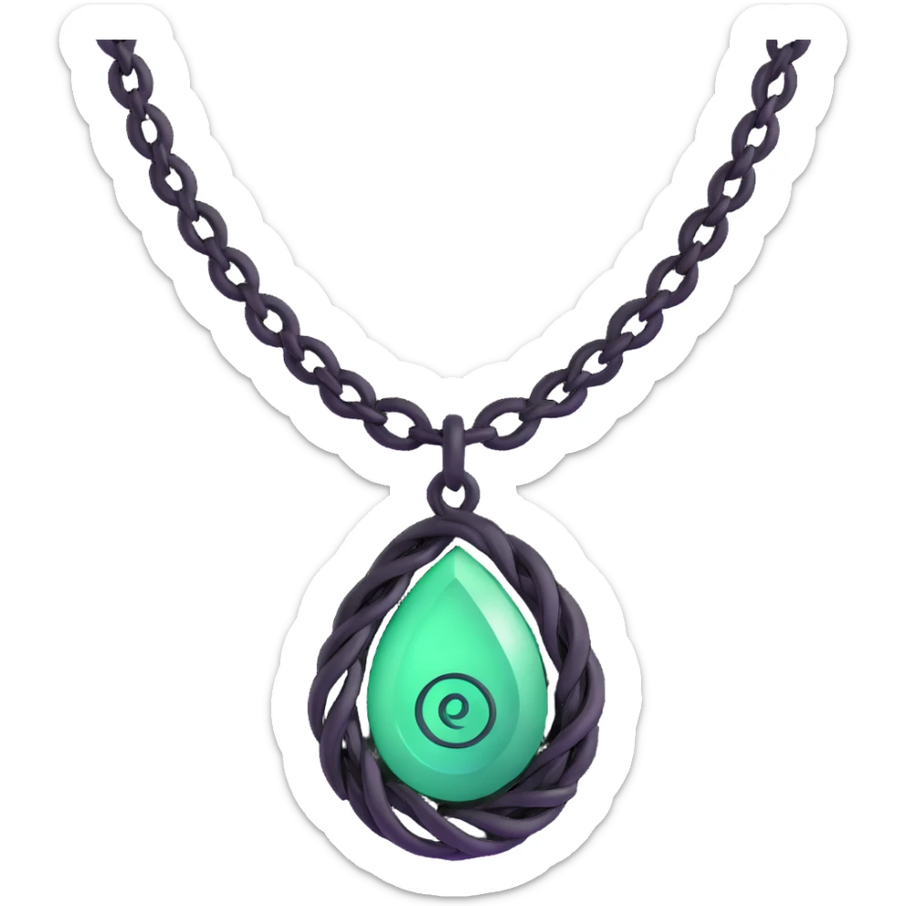 Moana's necklace with heart of Te Fiti green spiral stone sticker