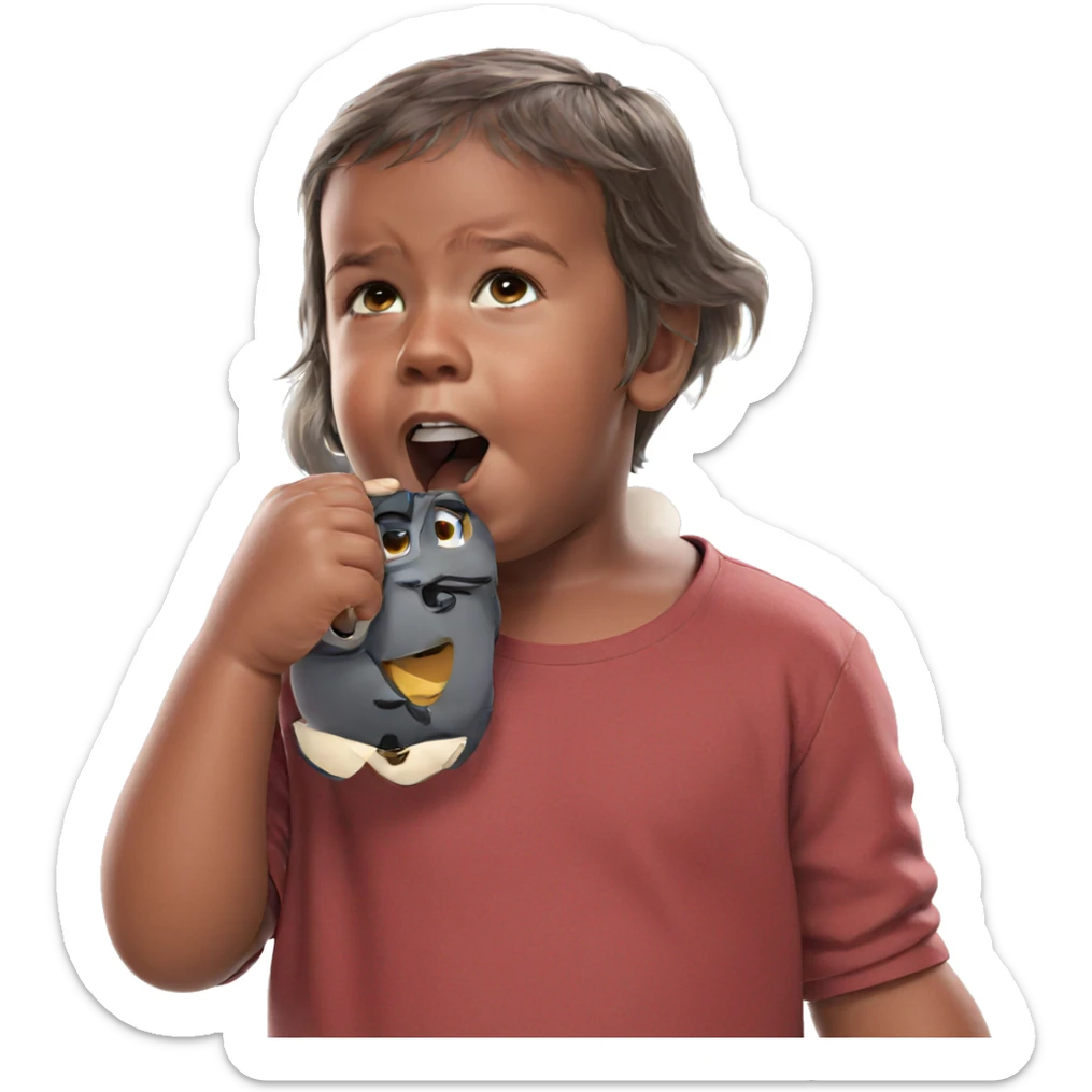 dark skin boy portrait sticker