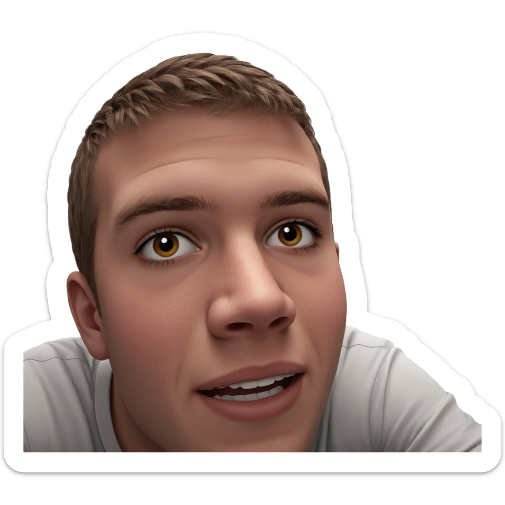 realistic portrait of young male sticker