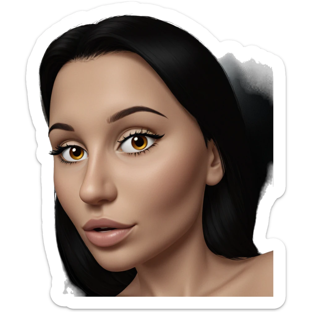 realistic portrait of girl sticker