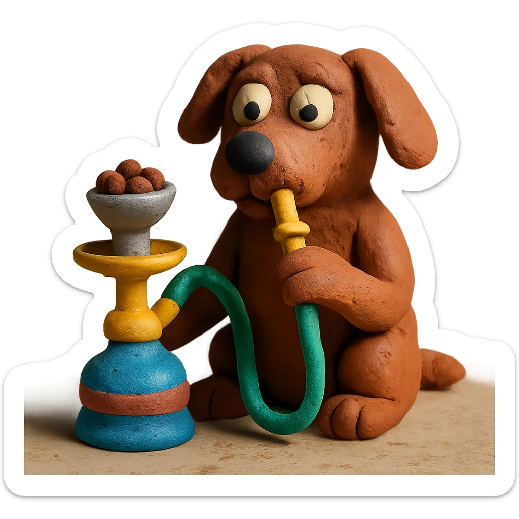 dog smoking shisha sticker
