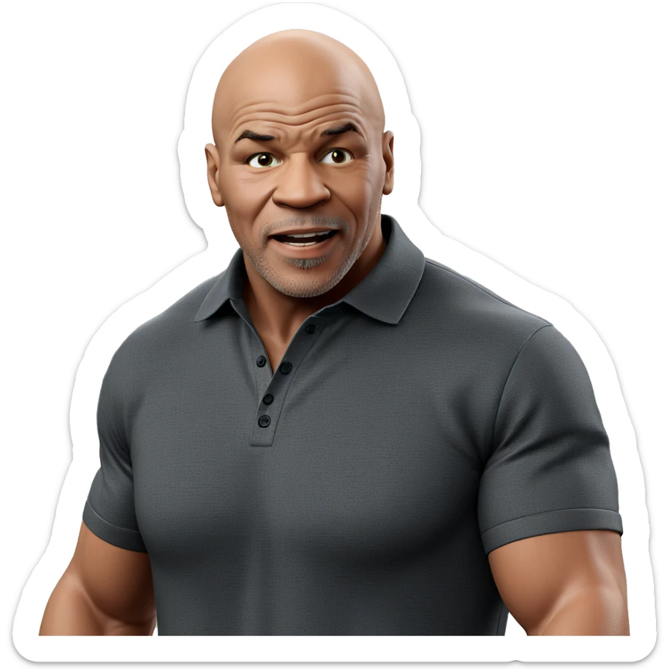 manly bald man portrait sticker