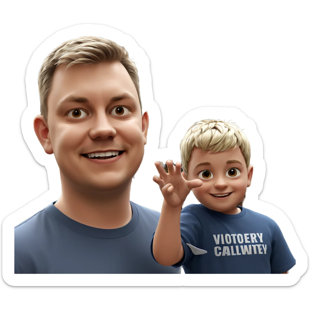 boys smiling indoors together sticker