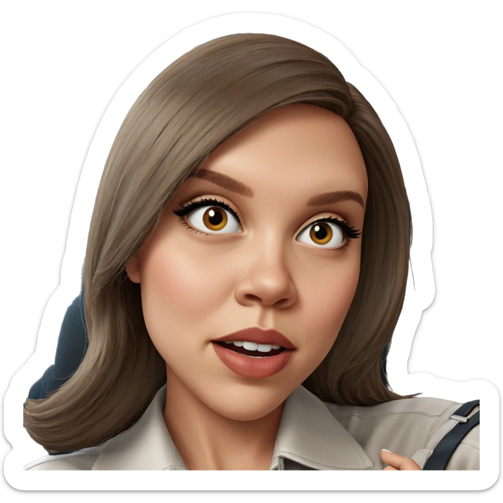 realistic portrait of girl sticker