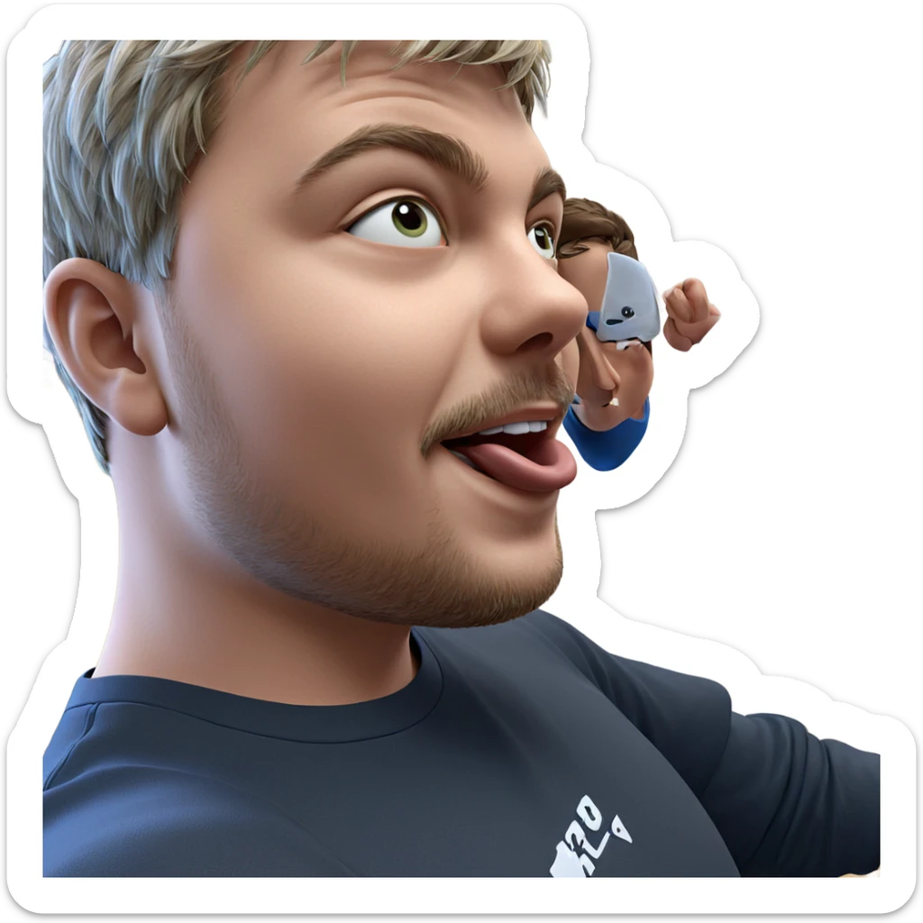 playful boys in a t-shirt sticker