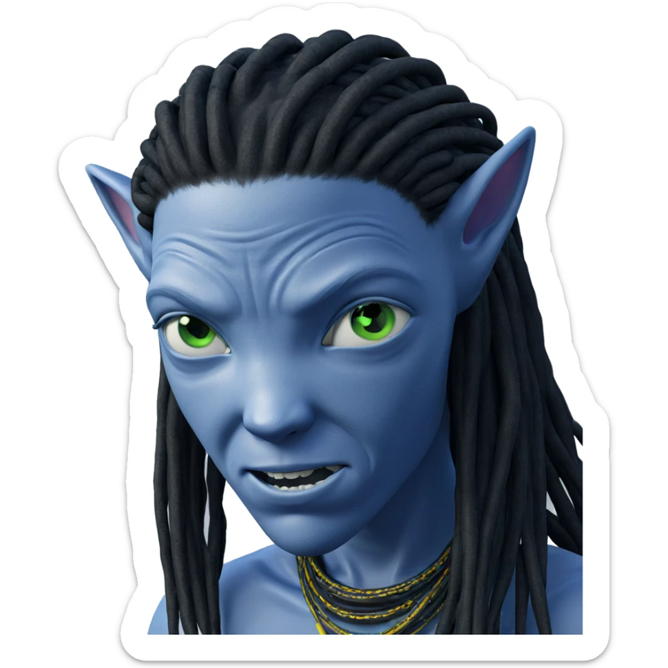 alien boy with dreadlocks sticker