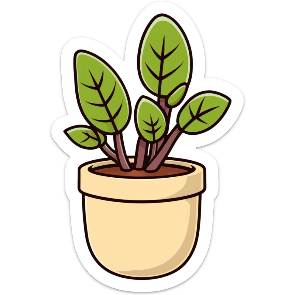 Sedum Pachyphyllum jelly bean plant succulent with thick tubular leaves in a beige pot sticker