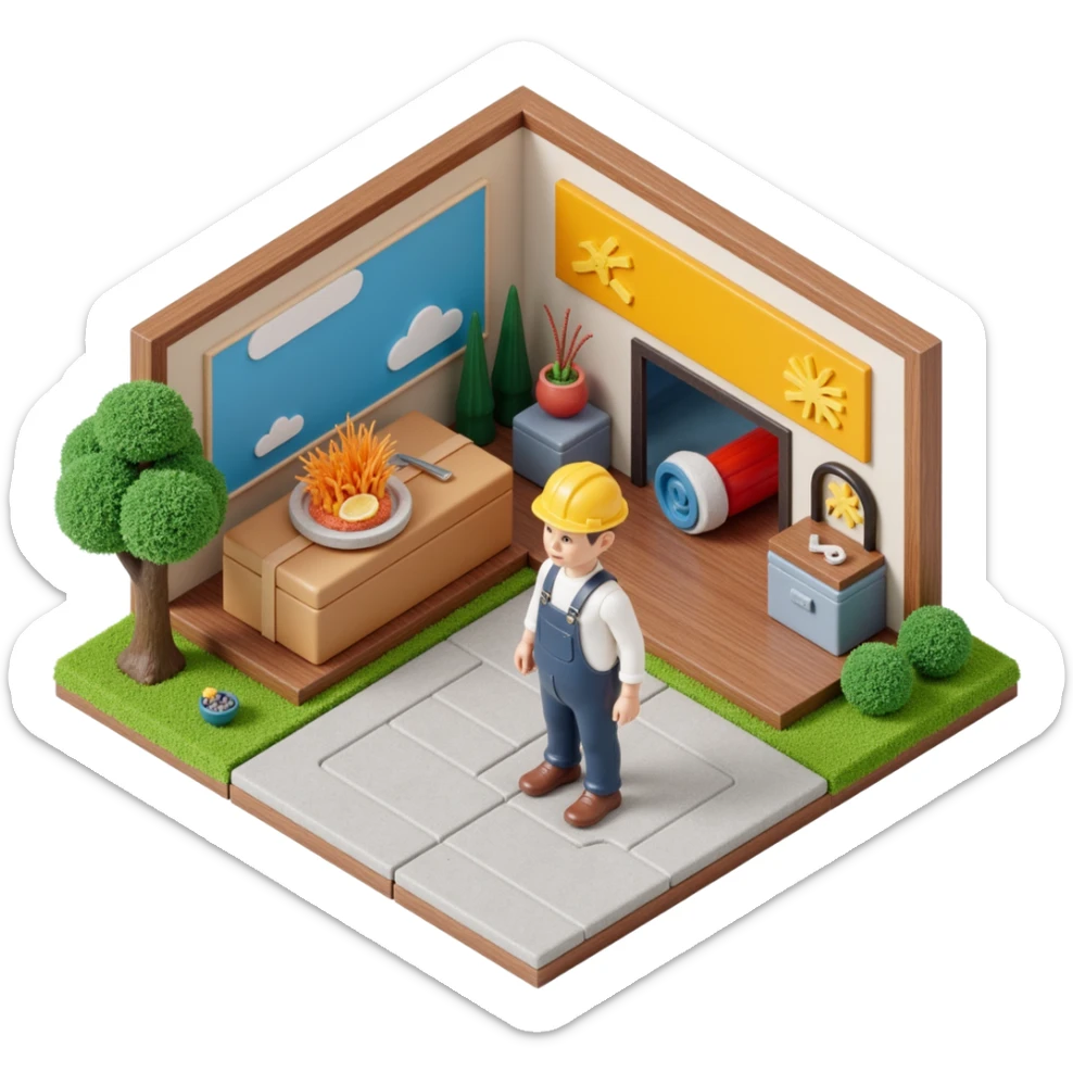 a worker in factory
 sticker