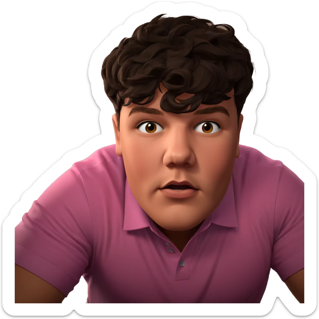 male in pink shirt sticker