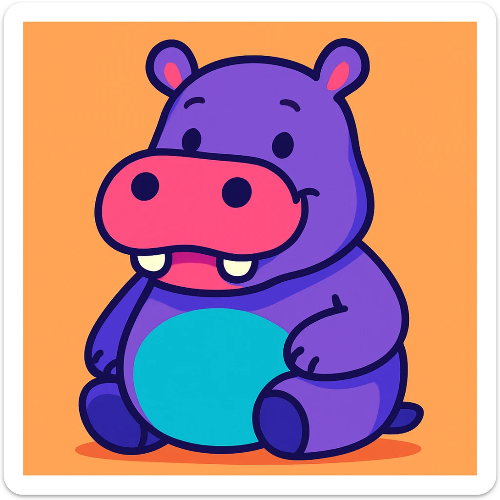 Hippo sticker