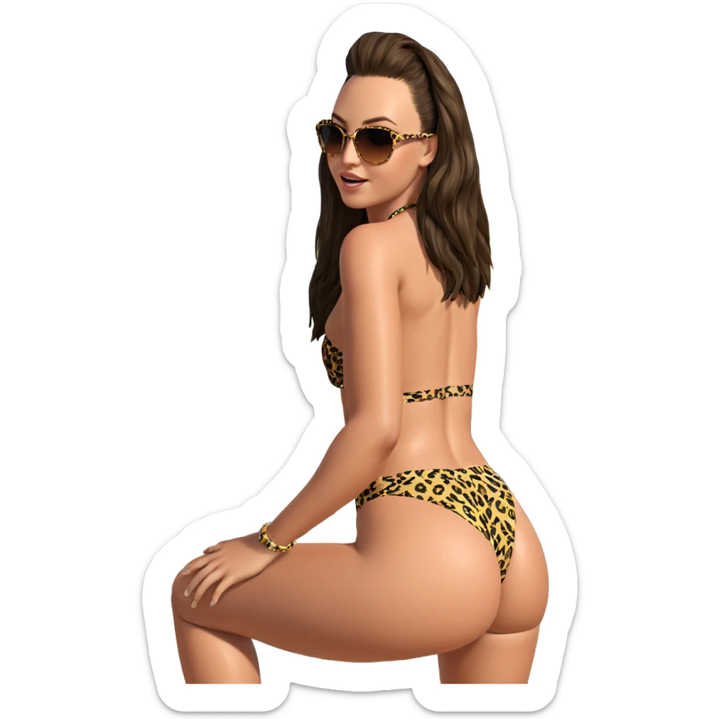 beach day in animal print sticker