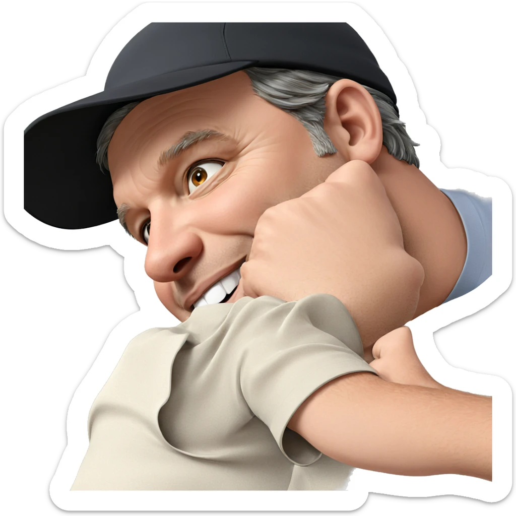 male portrait with hat sticker