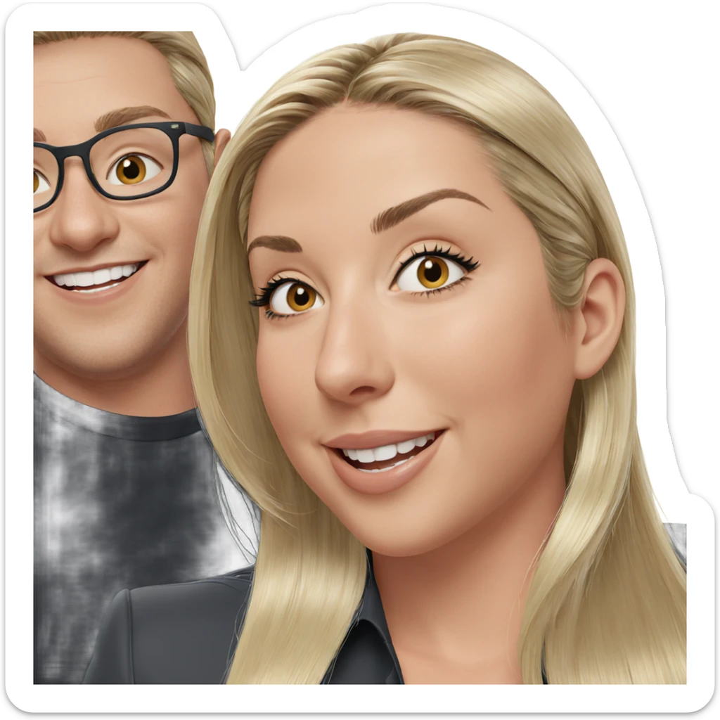 smiling girl with blonde hair sticker