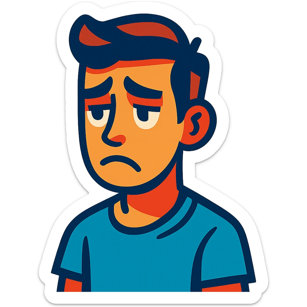 disappointed young man sticker