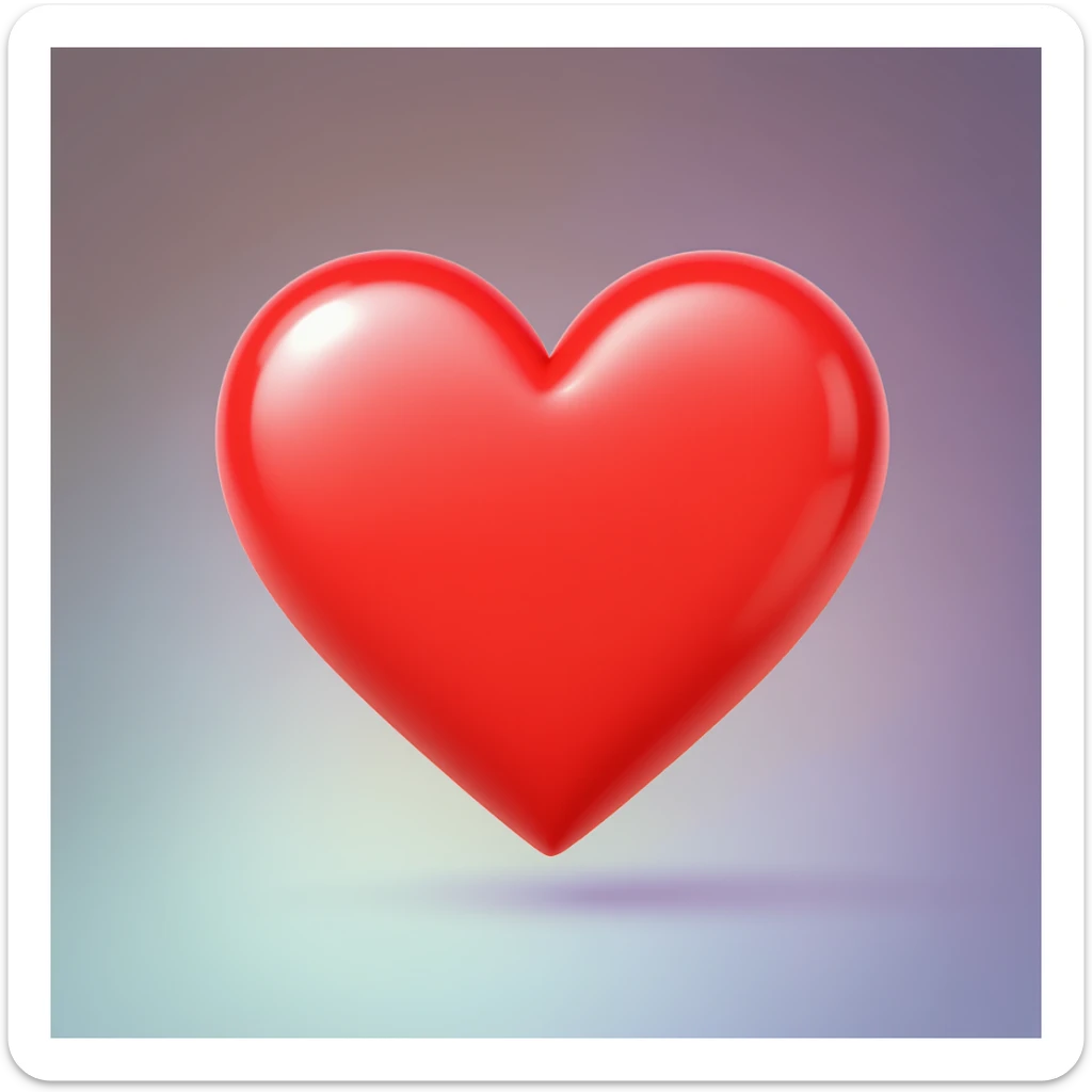 food heart emoji, shiny, with a gradient effect, no background sticker