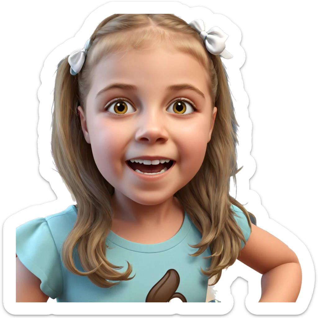 realistic girl with open mouth sticker