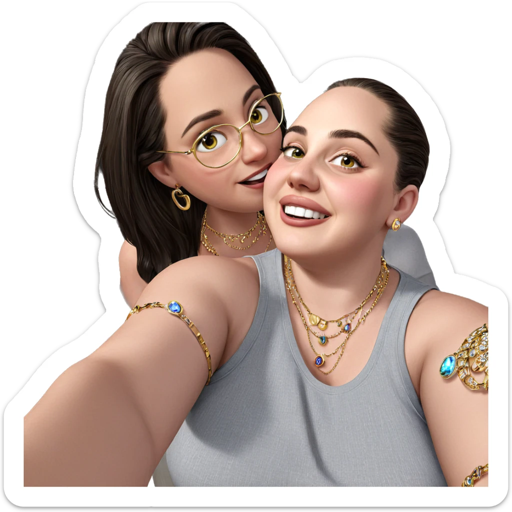 intimate selfie with jewelry sticker