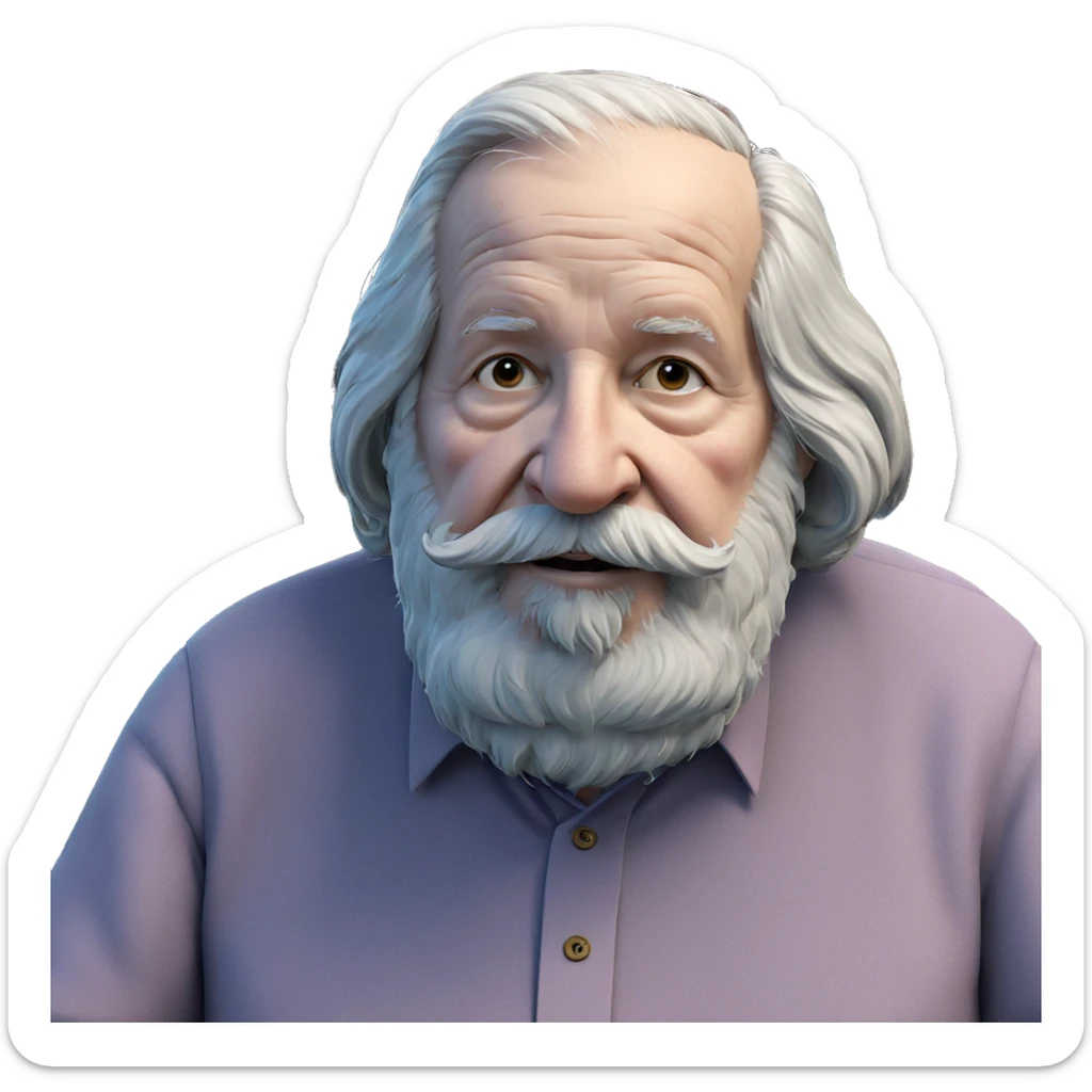 wise old man with book sticker