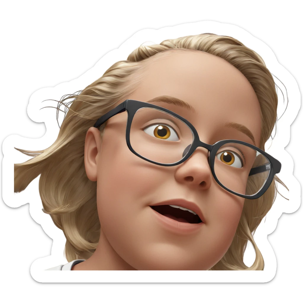 girl with glasses portrait sticker