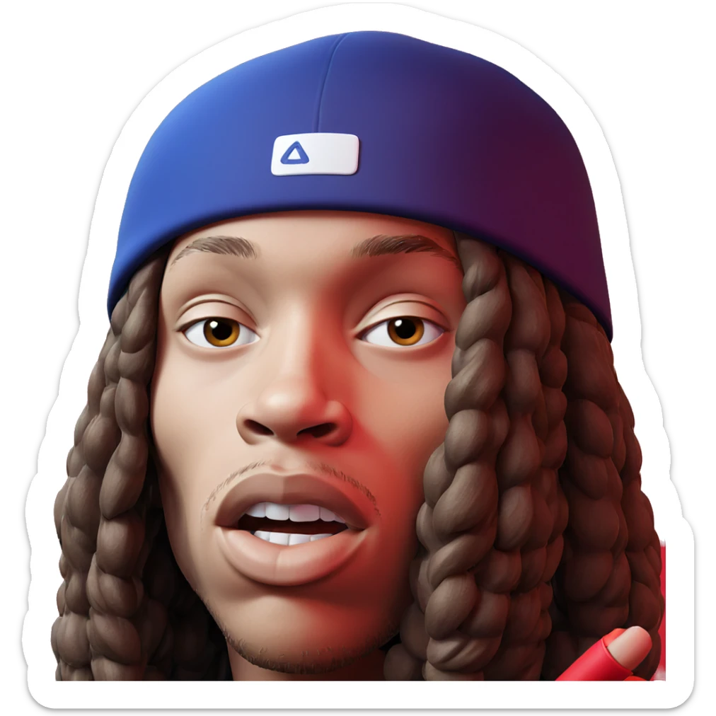 boy in backwards hat portrait sticker