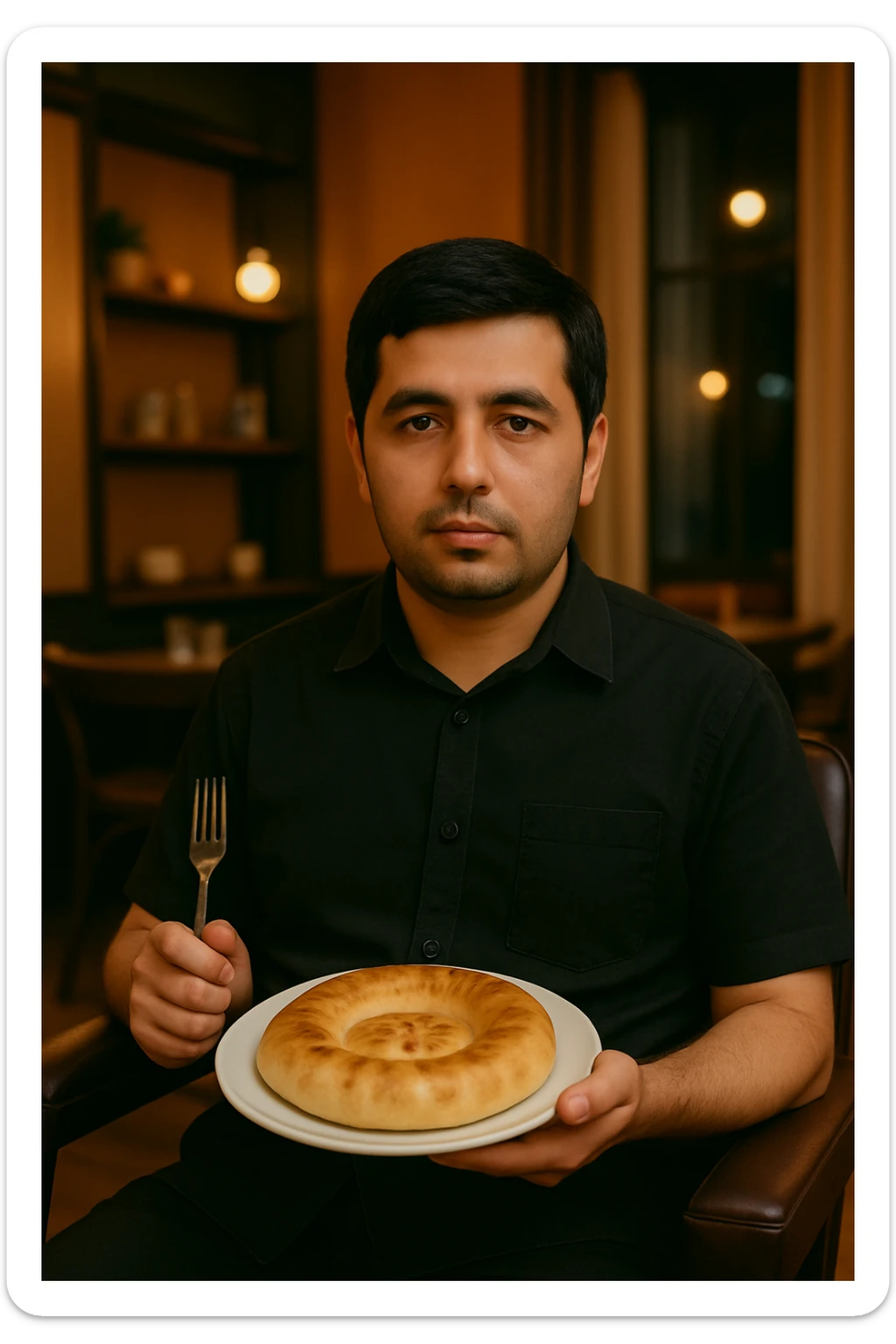 birinchidagi odamni yuziga 2 rasmdagi odamga uxshatib chizib bergin xuddu shunday non yen utirganini sticker