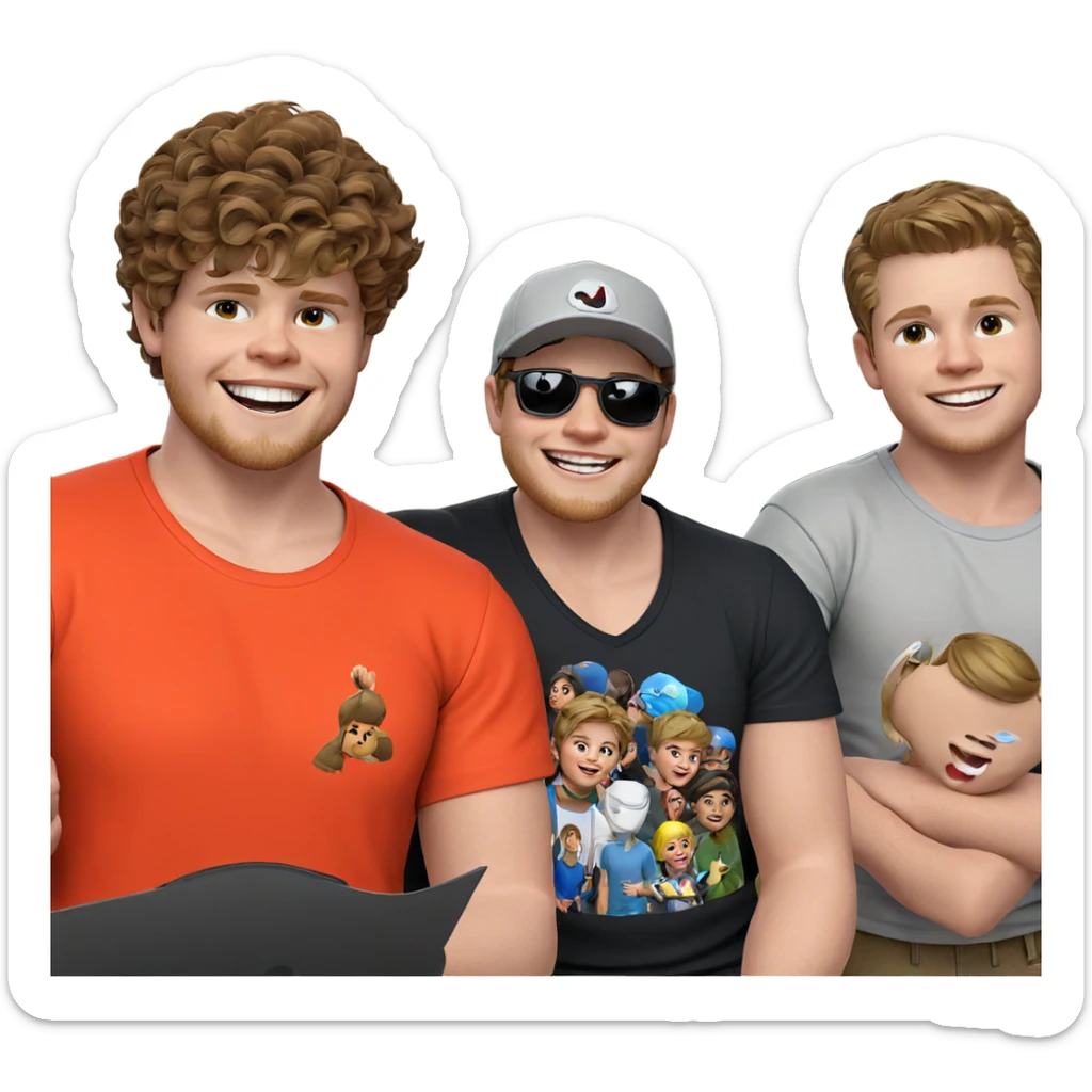 smiling boys in casual attire sticker