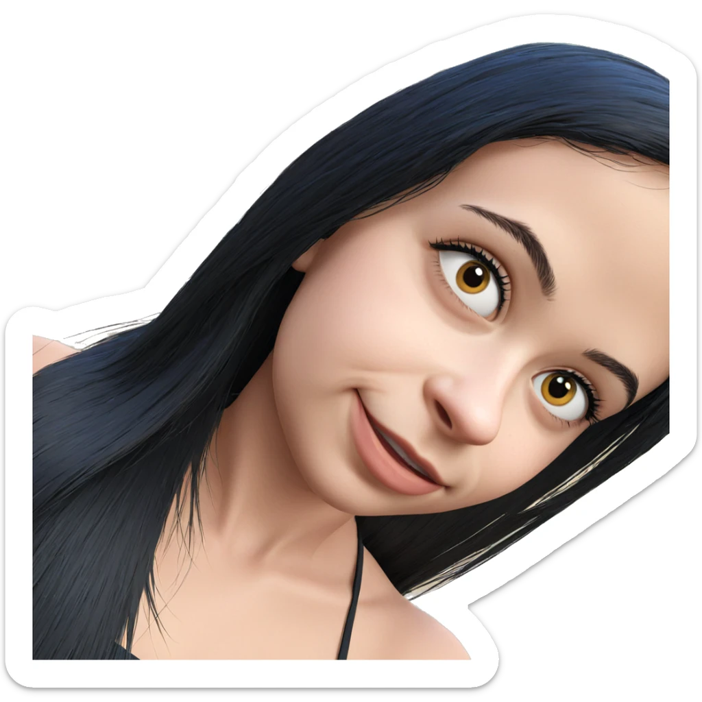 girl with black hair outdoors sticker