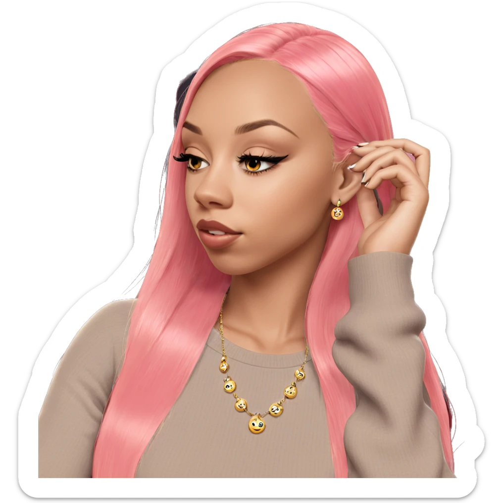 dreamy girl in jewelry sticker