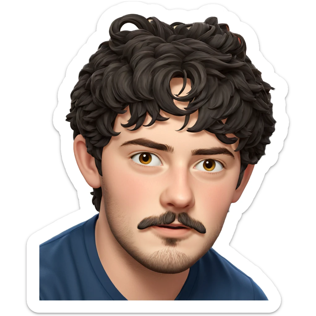 handsome man with facial hair sticker