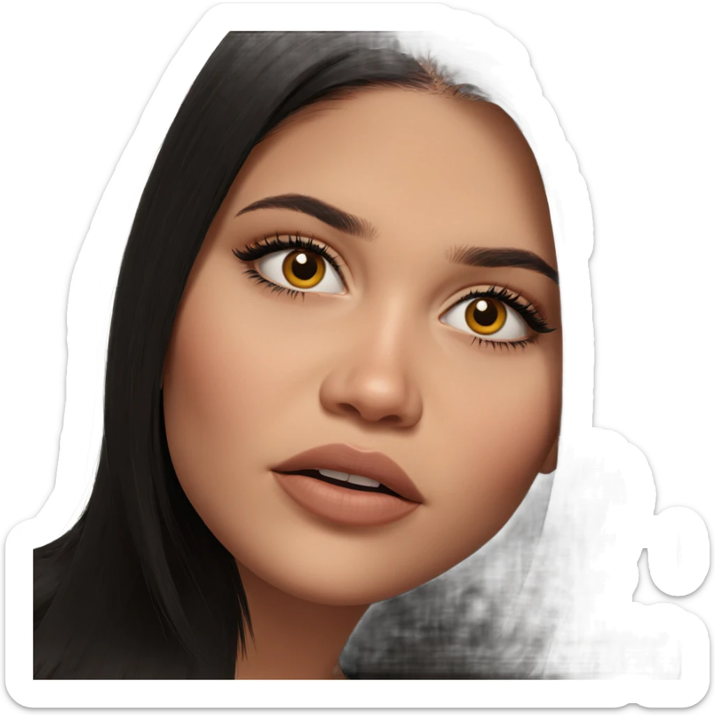 realistic portrait of girl sticker