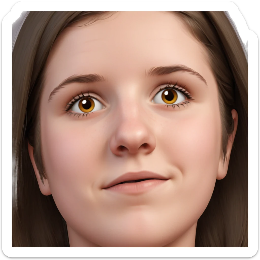 realistic portrait of girl sticker