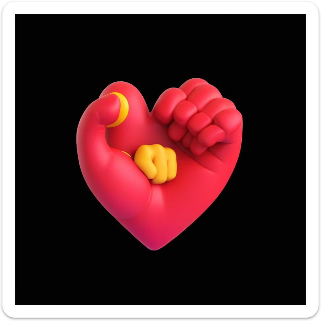 Black Lives Matter heart and fist solidarity vibrant colors emoji style no text sticker